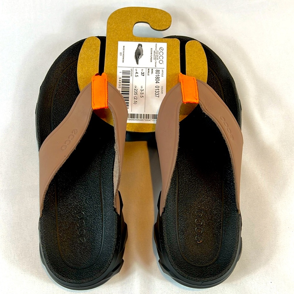 Ecco MX Flipsider Sandals Brown/Orange Size 3-3.5